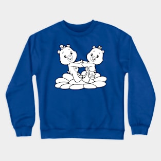 twin bears playing Crewneck Sweatshirt